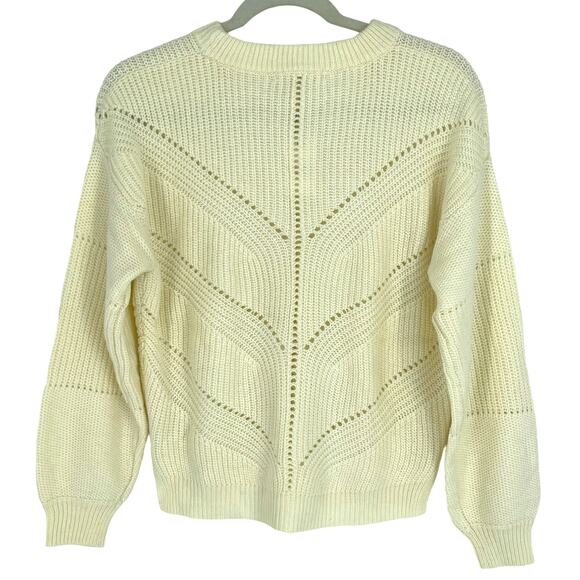 Marine Layer Cashmere Blend Olivia Crewneck Sweater White Small NWT - Picture 2 of 8